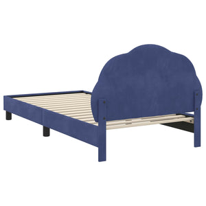 Kinderbettgestell Polizeiblau 80x200 cm Samt