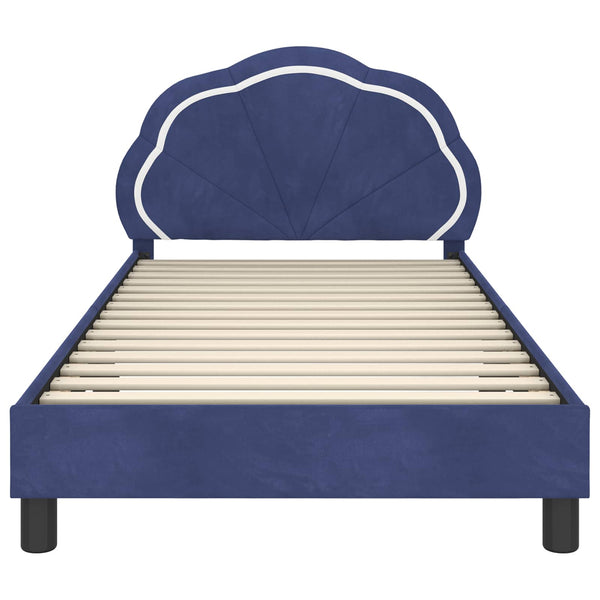 Kinderbettgestell Polizeiblau 80x200 cm Samt