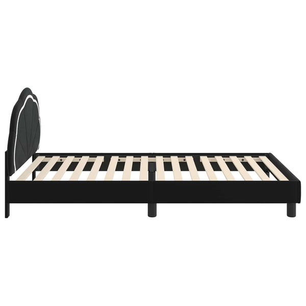 Schwarzes Kinderbettgestell Samt 90x190 cm