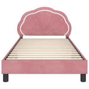 Kinderbettgestell Rosa Samt 90x190 cm