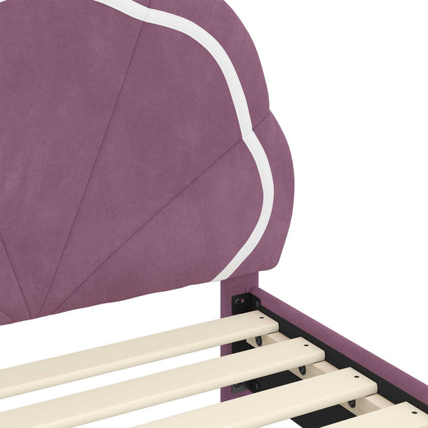 Kinderbettgestell Lila Samt 90x190 cm