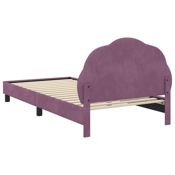 Kinderbettgestell Lila Samt 90x190 cm
