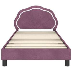 Kinderbettgestell Lila Samt 90x190 cm