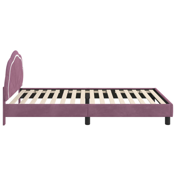 Kinderbettgestell Lila Samt 90x190 cm