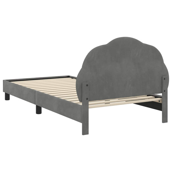 Kinderbettgestell mit Kopfteil Dunkelgrau 90x200 cm