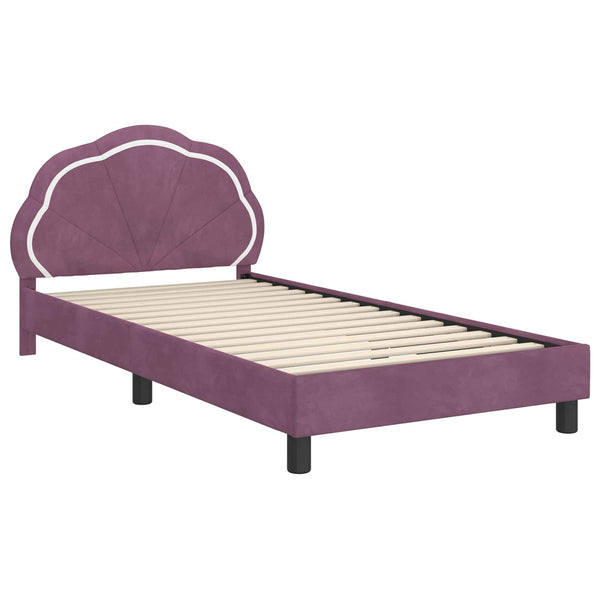Kinderbettgestell Lila Samt 90x200 cm