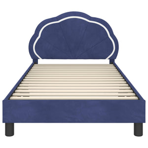 Kinderbettgestell Polizeiblau Samt 90x200 cm