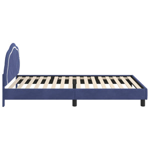 Kinderbettgestell Polizeiblau Samt 90x200 cm