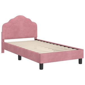 Rosa Kinderbett 80x160 cm Samt