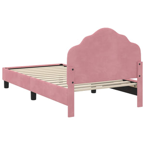 Rosa Kinderbett 80x160 cm Samt