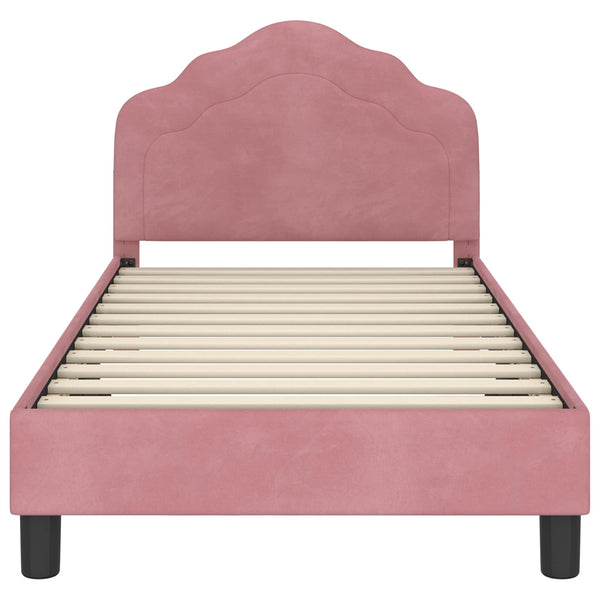 Rosa Kinderbett 80x160 cm Samt