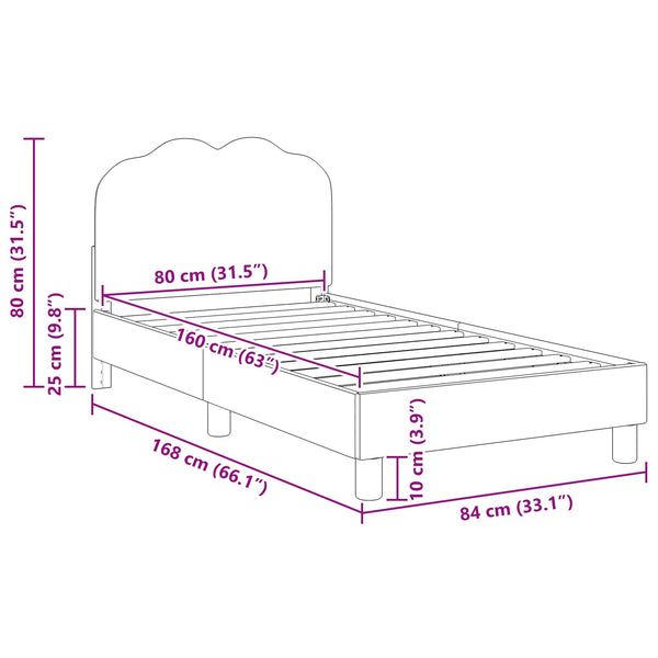 Kinderbettgestell Creme 80x160 cm