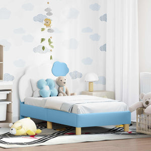 Kinderbettgestell mit Kopfteil Blau 70x140 cm