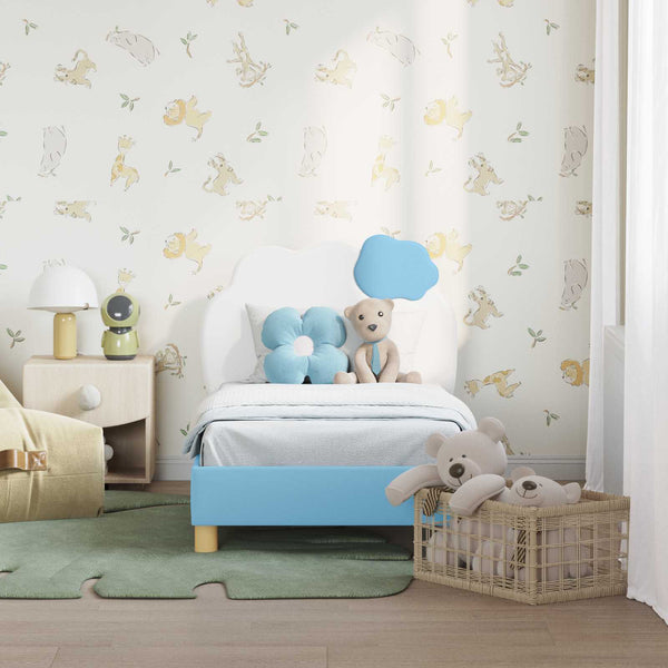 Kinderbettgestell mit Kopfteil Blau 70x140 cm