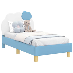 Kinderbettgestell mit Kopfteil Blau 70x140 cm