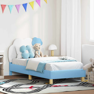 Blaues Kinderbett 80x160 cm mit Kopfteil