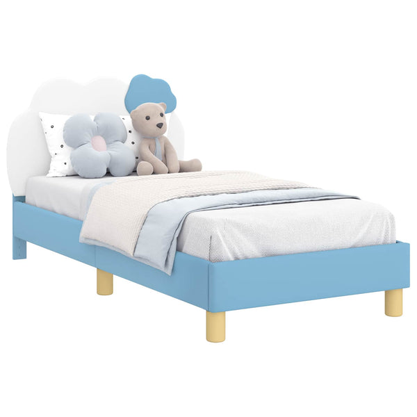 Blaues Kinderbett 80x160 cm mit Kopfteil