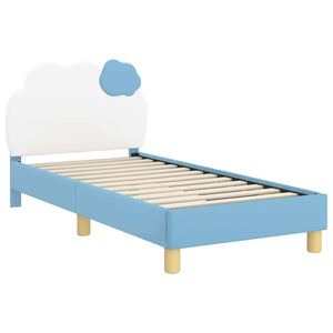 Blaues Kinderbett 80x160 cm mit Kopfteil