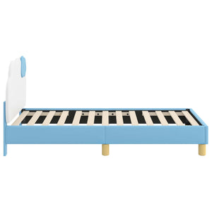 Blaues Kinderbett 80x160 cm mit Kopfteil