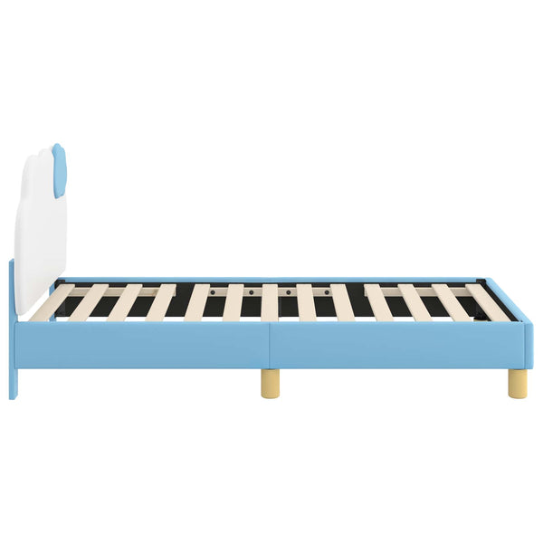 Blaues Kinderbett 80x160 cm mit Kopfteil