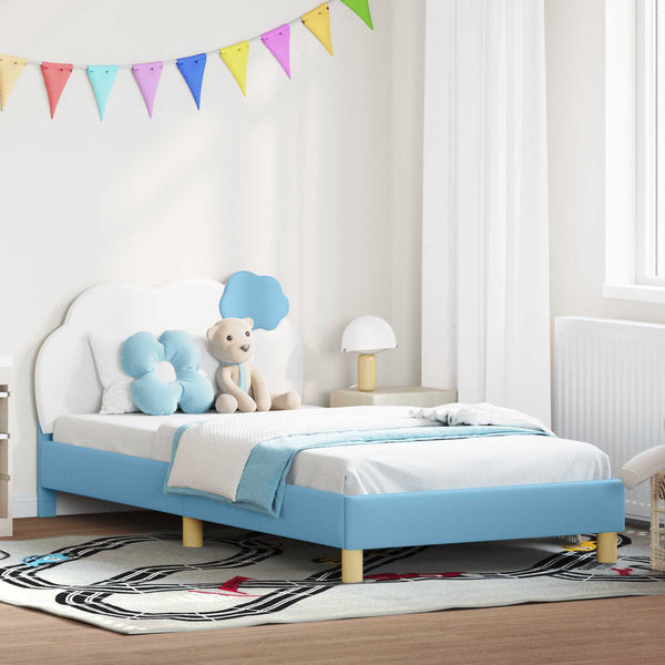 Kinderbettgestell Blau 90x190 cm mit Kopfteil