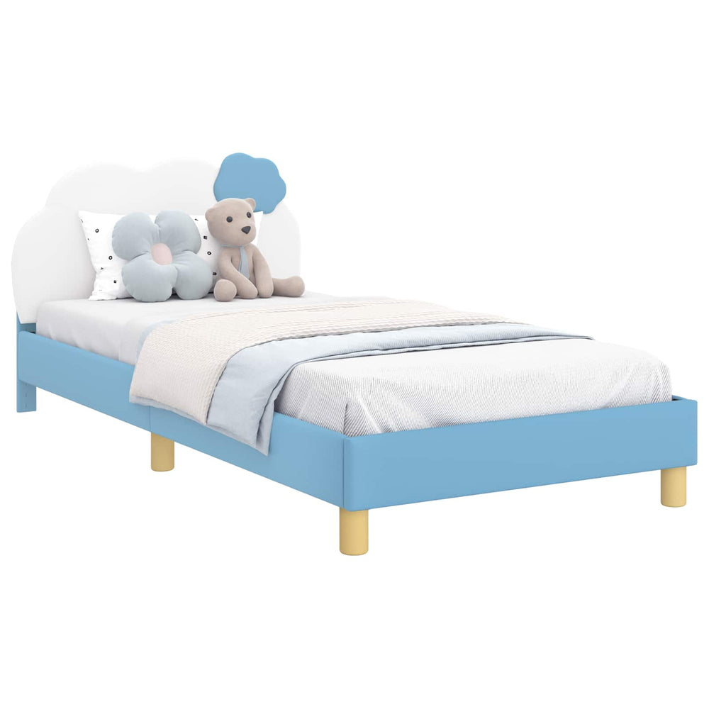 Kinderbettgestell Blau 90x190 cm mit Kopfteil