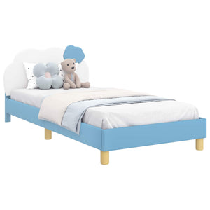 Kinderbettgestell Blau 90x190 cm mit Kopfteil