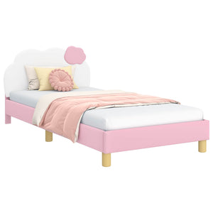 Rosa Kinderbett 90x200 cm mit Kopfteil