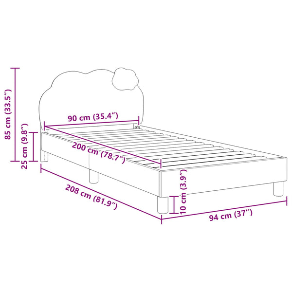Kinderbettgestell Blau 90x200 cm