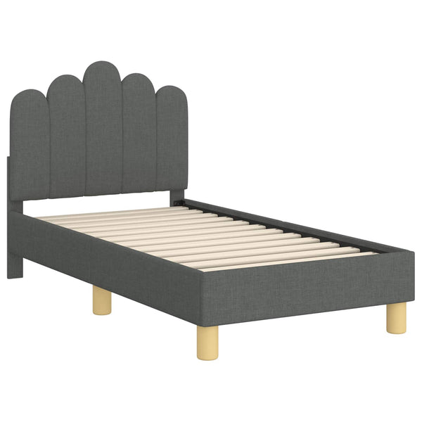 Kinderbettgestell mit Kopfteil Dunkelgrau 70x140 cm