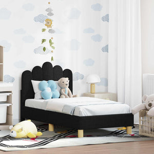 Kinderbettgestell mit Kopfteil Schwarz 70x140 cm