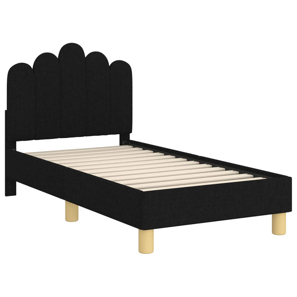 Kinderbettgestell mit Kopfteil Schwarz 70x140 cm