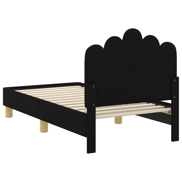Kinderbettgestell mit Kopfteil Schwarz 70x140 cm