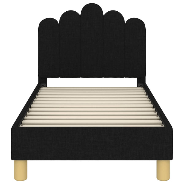Kinderbettgestell mit Kopfteil Schwarz 70x140 cm