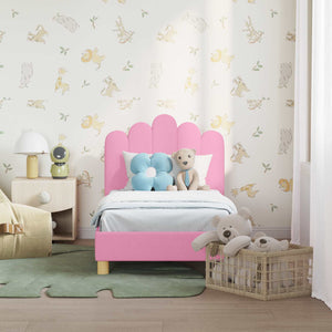 Rosa Kinderbett 70x140 cm mit Kopfteil