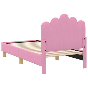 Rosa Kinderbett 70x140 cm mit Kopfteil