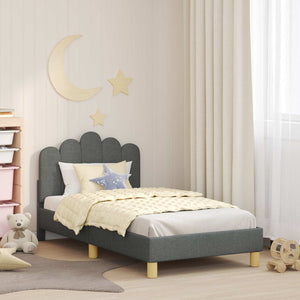 Kinderbettgestell Stoff Dunkelgrau 80x160 cm