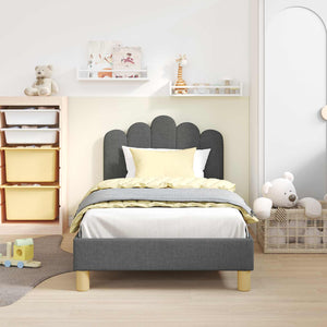 Kinderbettgestell Stoff Dunkelgrau 80x160 cm