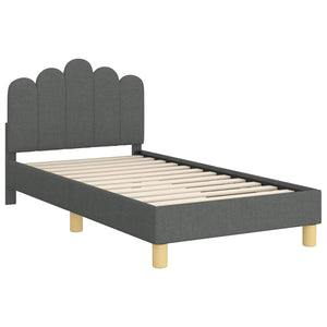Kinderbettgestell Stoff Dunkelgrau 80x160 cm