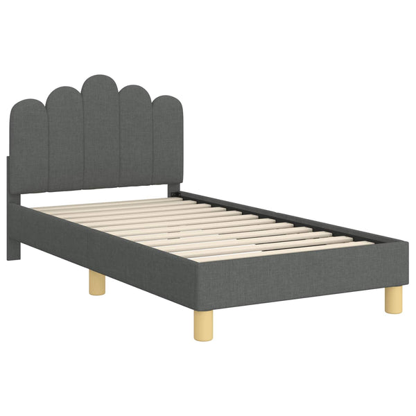 Kinderbettgestell Stoff Dunkelgrau 80x160 cm