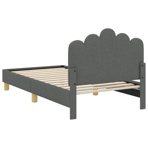 Kinderbettgestell Stoff Dunkelgrau 80x160 cm