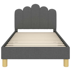 Kinderbettgestell Stoff Dunkelgrau 80x160 cm