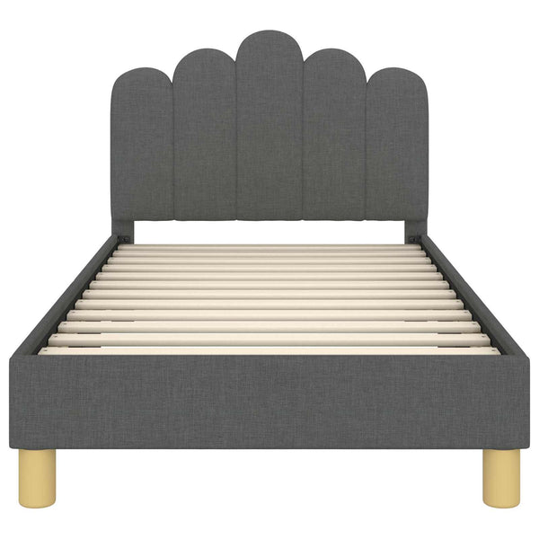 Kinderbettgestell Stoff Dunkelgrau 80x160 cm