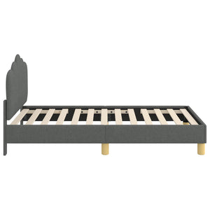 Kinderbettgestell Stoff Dunkelgrau 80x160 cm