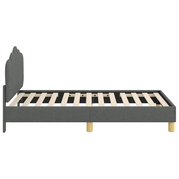Kinderbettgestell Stoff Dunkelgrau 80x160 cm