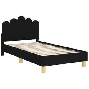 Kinderbettgestell mit Kopfteil Schwarz 80x160 cm