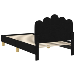 Kinderbettgestell mit Kopfteil Schwarz 80x160 cm