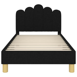 Kinderbettgestell mit Kopfteil Schwarz 80x160 cm