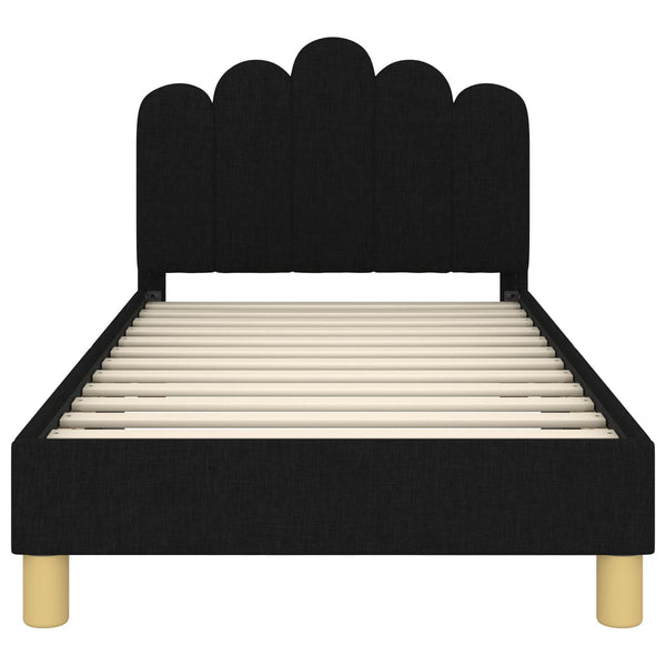 Kinderbettgestell mit Kopfteil Schwarz 80x160 cm