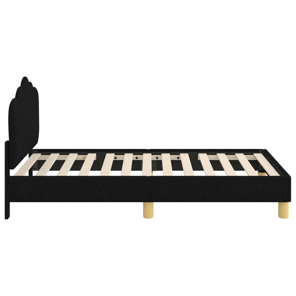 Kinderbettgestell mit Kopfteil Schwarz 80x160 cm